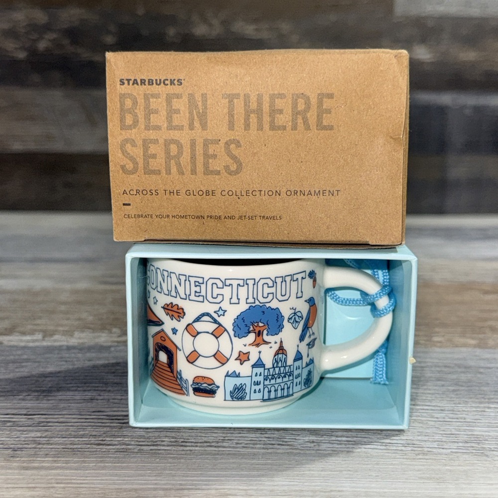 Starbucks Been There Series CONNECTICUT 2 Oz Ornament Espresso NEW in Box